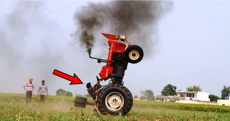 Ατρόμητος αγρότης εκτελεί απίστευτα ακροβατικά με το τρακτέρ του