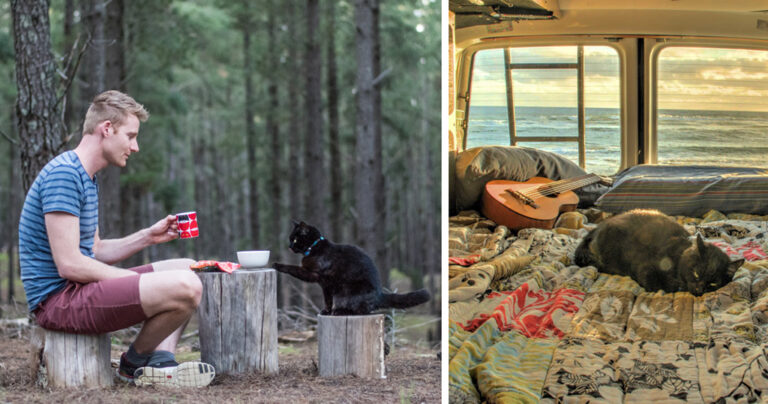 Παράτησε την δουλειά του πούλησε ό,τι είχε και ταξιδεύει με την αδέσποτη γάτα που διέσωσε