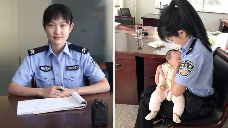 Αστυνομικός θηλάζει το μωρό κρατούμενης την ώρα του δικαστηρίου