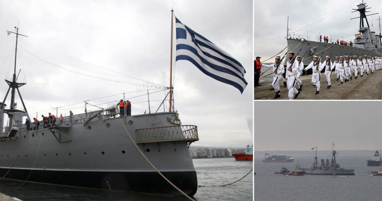 Έφτασε το θρυλικό θωρηκτό Αβέρωφ στο λιμάνι της Θεσσαλονίκης