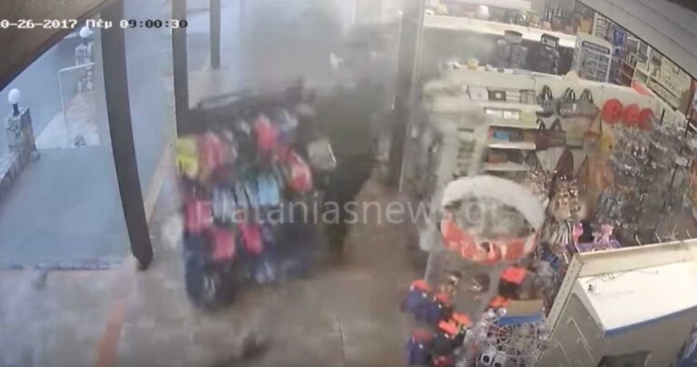 Ανεμοστρόβιλος χτυπά καταστήματα στο Μάλεμε Χανίων και καταστρέφει τα πάντα