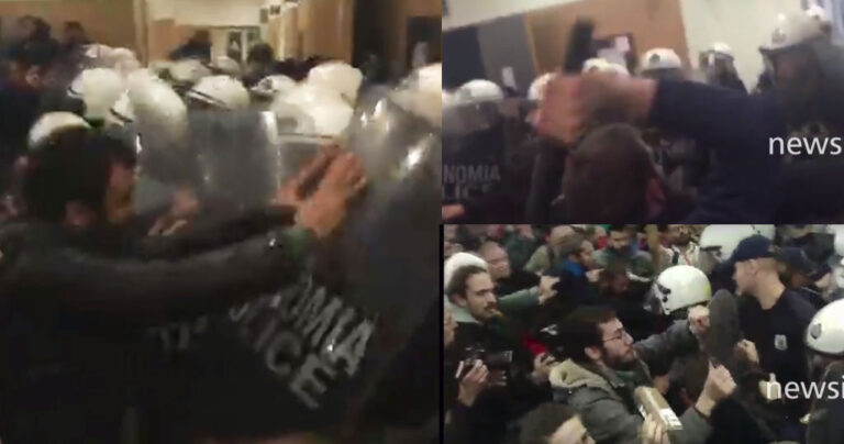 Πλειστηριασμοί: Ξύλο μετάξυ ΜΑΤ – διαμαρτυρόμενων στην Αθήνα