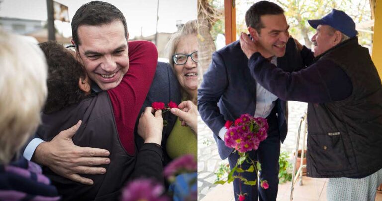 Με αγκαλιές και λουλούδια υποδέχθηκαν τον Τσίπρα στην Ξάνθη