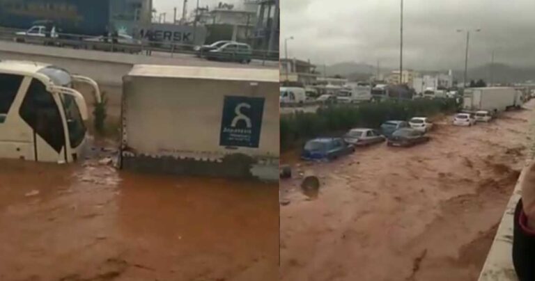 Ελευσίνα: Λεωφορείο του ΚΤΕΛ με 12 επιβάτες εγκλωβίστηκε σε νερά χειμάρρου