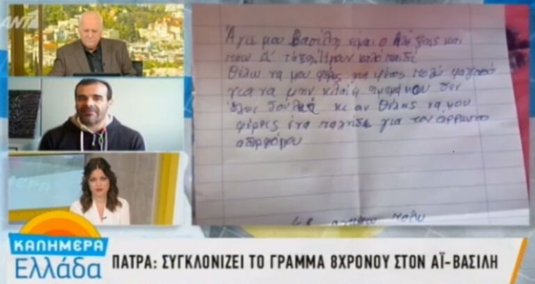 Συγκλονίζει και κινητοποιεί το γράμμα 10χρονου στον Άη Βασίλη