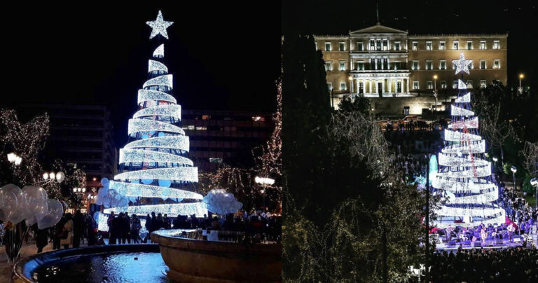 Φωταγωγήθηκε επίσημα το χριστουγεννιάτικο δέντρο της Αθήνας
