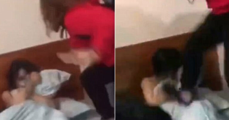 Γυναίκα δέρνει την ερωμένη του άνδρα της όταν τους έπιασε στο κρεβάτι του σπιτιού τους