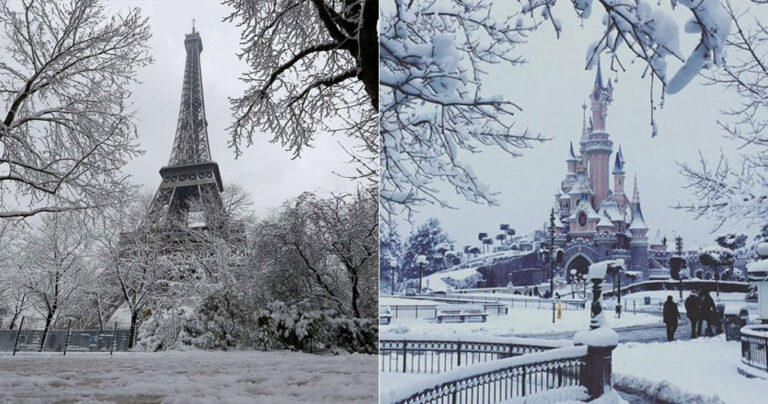 Χιόνισε στο Παρίσι μετά από 31 χρόνια και τα πάντα έγιναν λευκά και μαγικά