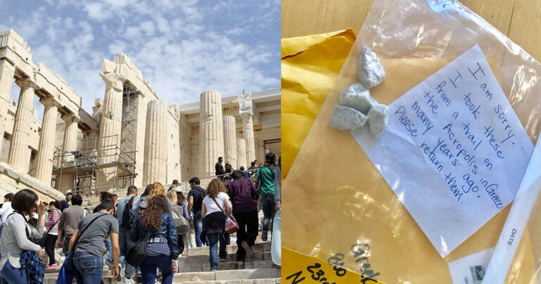 Επέστρεψε πέτρες που είχε κλέψει από την Ακρόπολη πριν χρόνια και ζήτησε συγνώμη