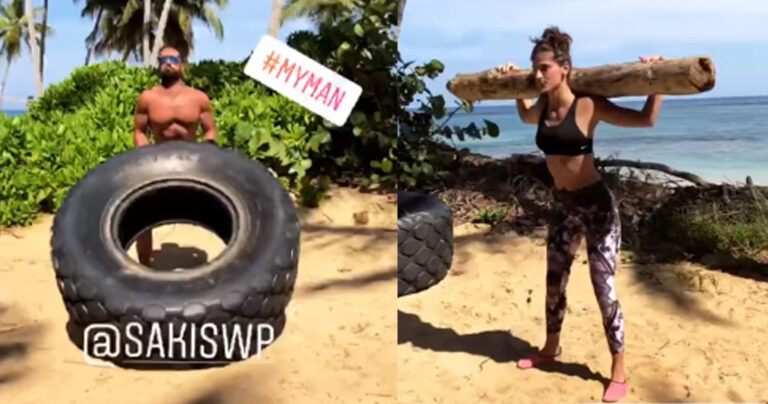 Τανιμανίδης-Μπόμπα γυμνάζονται με λάστιχα φορτηγών και κορμούς δέντρων