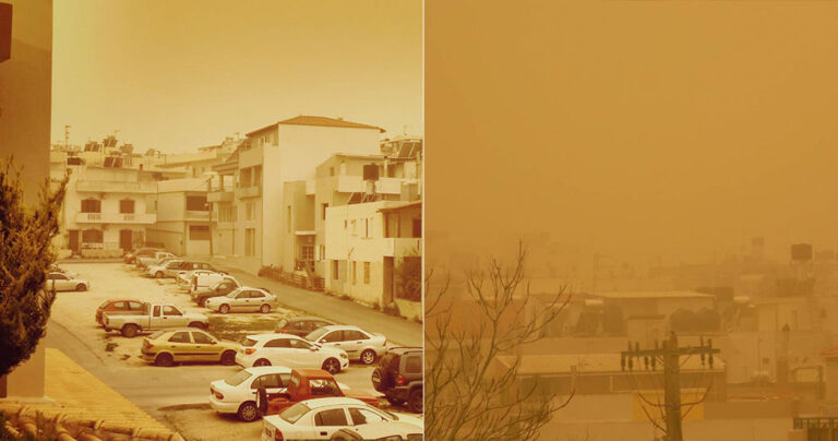 Η αφρικανική σκόνη «έπνιξε» την Κρήτη και κιτρίνισε η ατμοσφαίρα