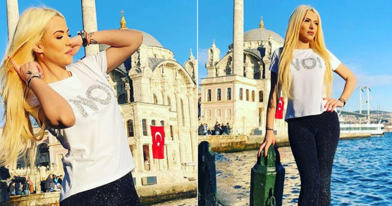 Παίκτρια του Power of Love ποζάρει περήφανα με φόντο την Τουρκική σημαία