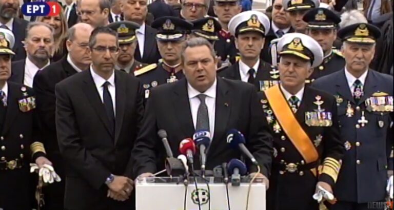 Καμμένος: «Θα συντρίψουμε όποιον αμφισβητήσει την εθνική μας κυριαρχία»