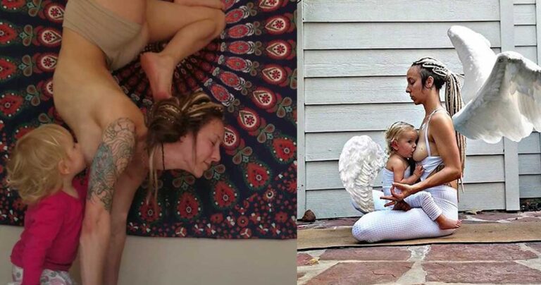 Mητέρα θηλάζει το μωρό της ενώ κάνει γιόγκα και διχάζει το διαδίκτυο