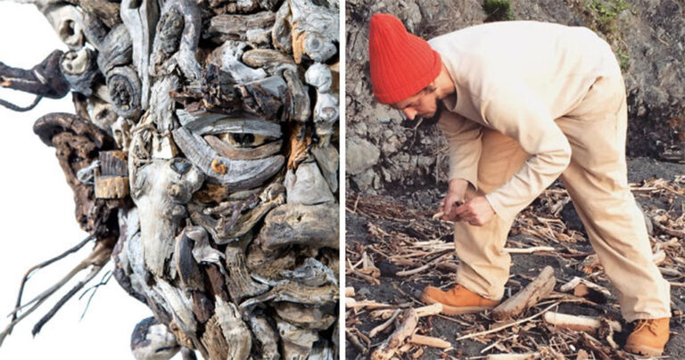 Καλλιτέχνης δημιουργεί γλυπτά από ξύλα που βρίσκει σε ακτές και δάση