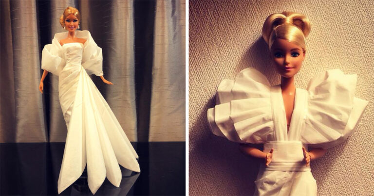 40 δημιουργικά νυφικά για κούκλες Μπάρμπι από χαρτί υγείας και χαρτομάντιλα