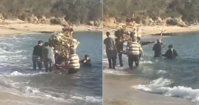 Nάξος: Μέσα στη θάλασσα η περιφορά του Επιταφίου