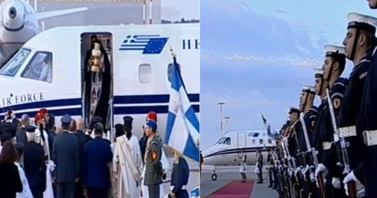 Έφτασε με τιμές αρχηγού κράτους το Άγιο Φως στην Αθήνα