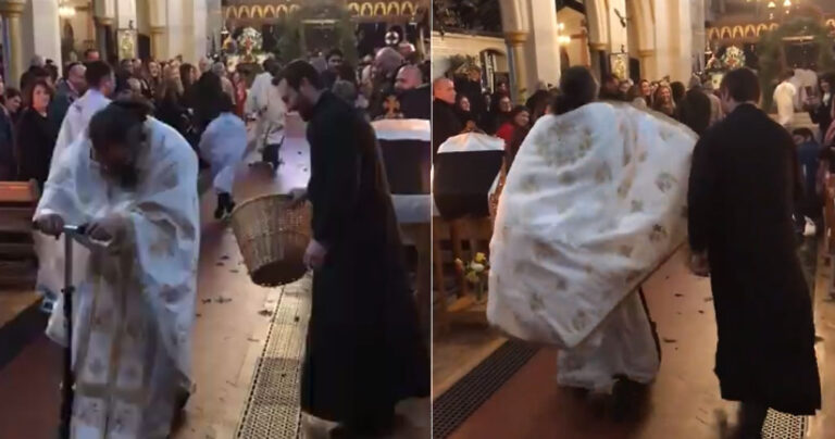 Ιερέας μετέφερε το μήνυμα της πρώτης Ανάστασης με πατίνι