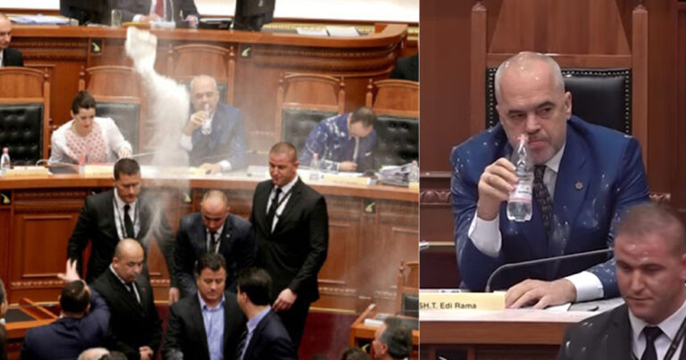 Αλβανία: Αλεύρωσαν τον Πρωθυπουργό μέσα στη Βουλή