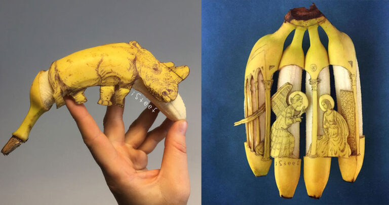 Μεταμορφώνει τις μπανάνες σε έργα τέχνης και το αποτέλεσμα είναι εκπληκτικό