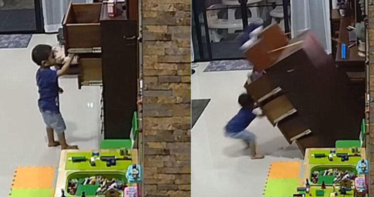 Bίντεο δείχνει πόσο εύκολα μια συρταριέρα μπορεί να πέσει πάνω σε ένα παιδί