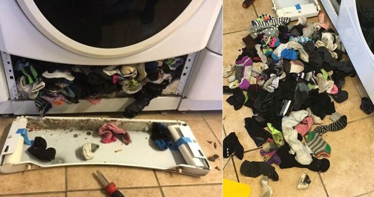 Φωτογραφίες δείχνουν πως το πλυντήριο ρούχων τρώει τις κάλτσες μας