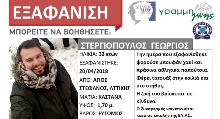 Nεκρός ο 32χρονος Γιώργος Στεργιόπουλος
