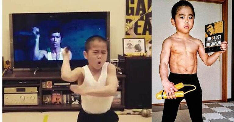 8χρονος μιμείται κάθε κίνηση διάσημης σκηνής από ταινία του Μπρους Λι