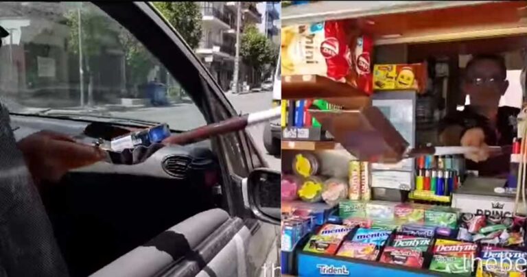 Περίπτερο στην Πάτρα εξυπηρετεί τους οδηγούς με φτυάρι