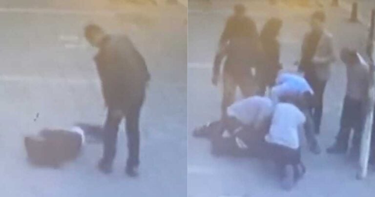 Τούρκος σήκωσε χέρι και χτύπησε γυναίκα και οι περαστικοί τον έδειραν όλοι μαζί