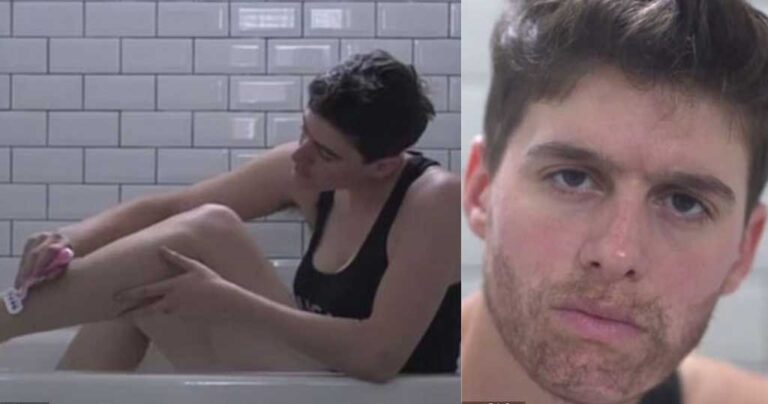 Ανδρόγυνο μοντέλο ξυρίζει τις τρίχες του σώματός της και τις κολλάει στο πρόσωπό της