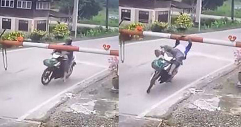 Γυναίκα μοτοσικλετιστής έπεσε από την μηχανή όταν χτύπησε σε σιδηροδρομική μπάρα