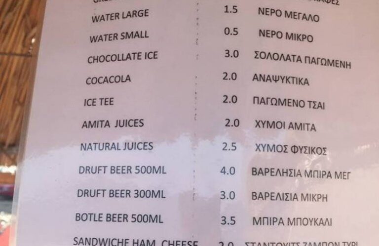 Χίος: Κατάλογος γραμμένος με Αγγλικά Τσίπρα και Ελληνικά Παπανδρέου