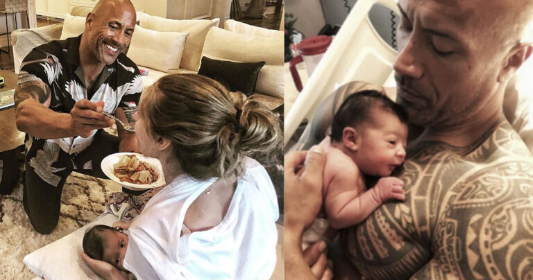 Ο «The Rock» ταΐζει την σύντροφό του ενώ εκείνη θηλάζει και γίνεται παράδειγμα προς μίμηση