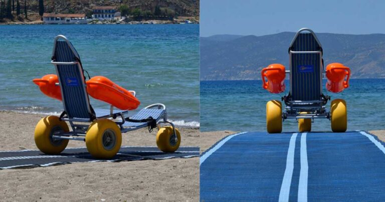Ναύπλιο: Έβαλαν ράμπα και ειδικό αναπηρικό καροτσάκι για ΑΜΕΑ στις παραλίες