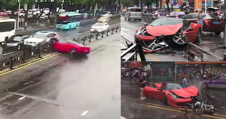 Γυναίκα τράκαρε την 570.000 ευρώ Ferrari της που μόλις είχε αγοράσει έξω από την αντιπροσωπία