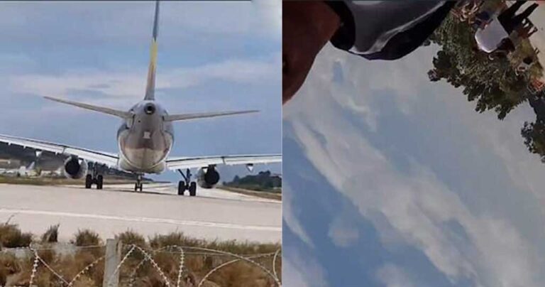 Σκίαθος: Τουρίστας έβγαζε βίντεο την απογείωση ενός Airbus και οι τουρμπίνες τον έριξαν κάτω