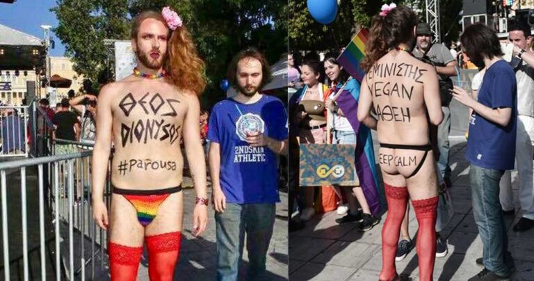 To Τζέισον-Αντιγόνη με κόκκινο καλτσόν στο Athens Pride 2018