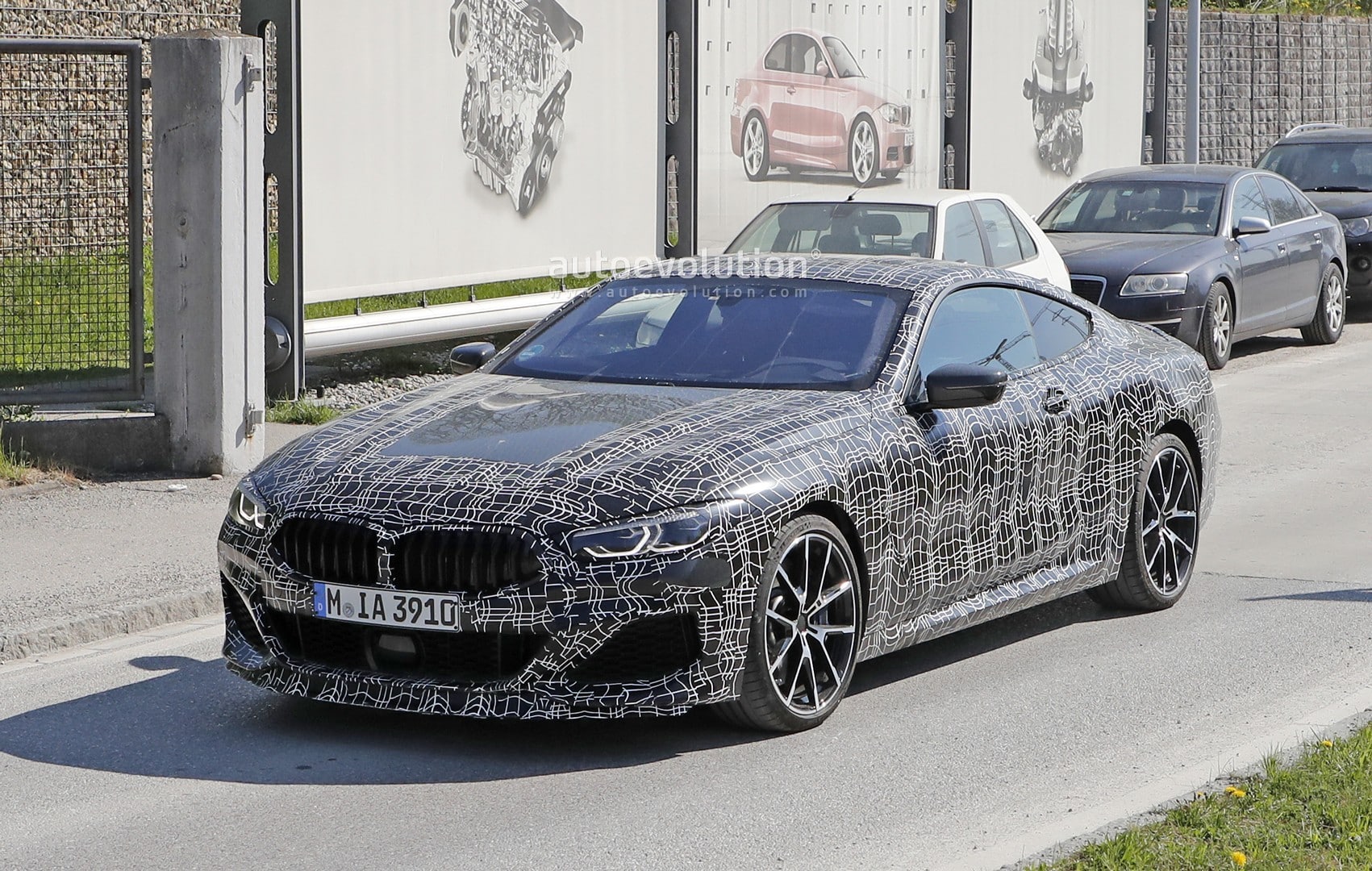 bmw m850i shows new blue grey paint during testing 1