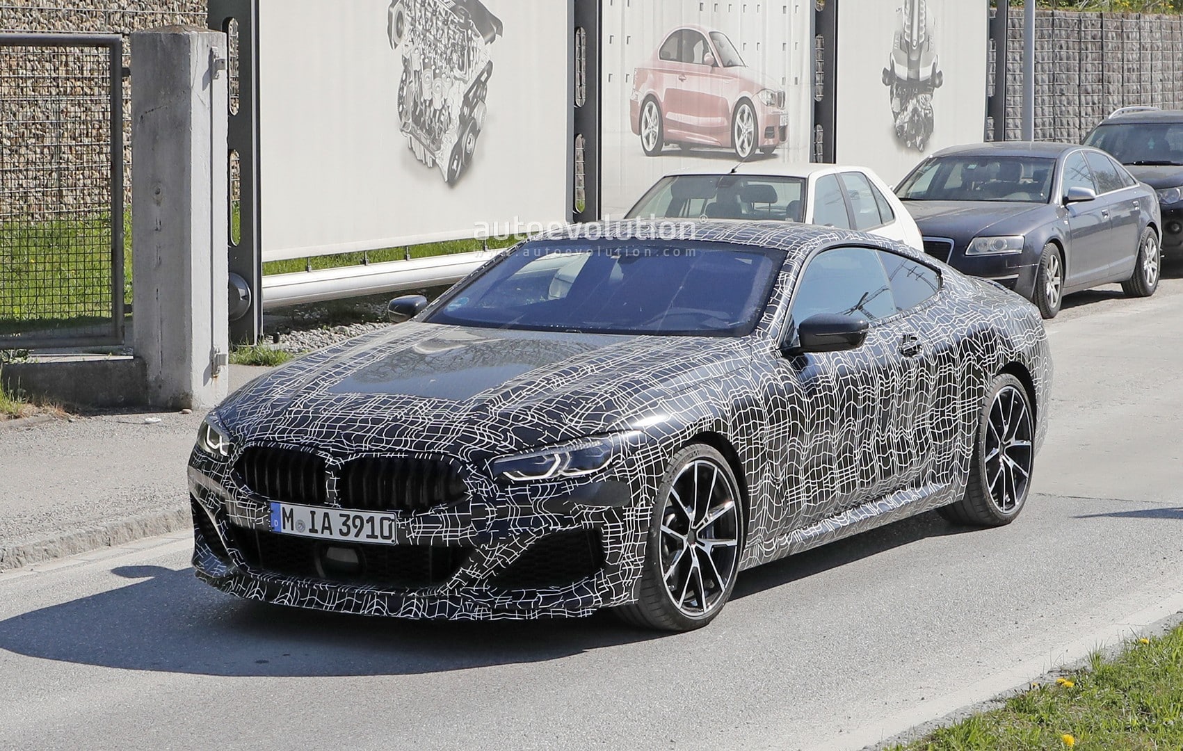 bmw m850i shows new blue grey paint during testing 1