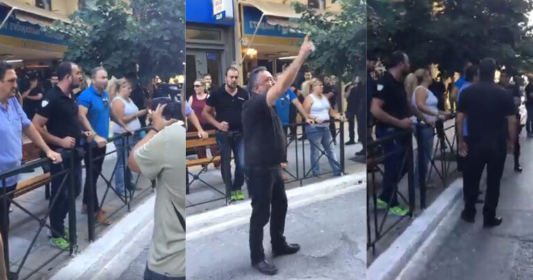 Κρητικοί βρίζουν την Έλενα Κουντουρά έξω από τα γραφεία των ΑΝΕΛ