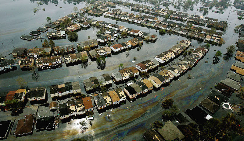 Αποψή της Νέας Ορλεάνης μετά τον τυφώνα Κατρίνα. Φωτογραφία: AP