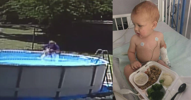 Η τρομακτική στιγμή που μητέρα έβγαλε τον 17 μηνών γιο της έξω από πισίνα ζωντανό