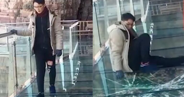 Τουρίστας παλεύει για την ζωή του όταν «έσπασε η γυάλινη γέφυρα»