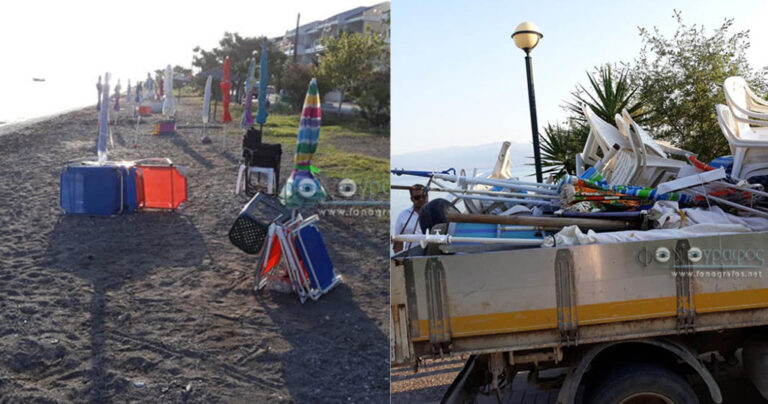 Καμμένα Βούρλα: Ξήλωσαν τις ρεζερβέ ξαπλώστρες που ήταν κλειδωμένες με λουκέτα