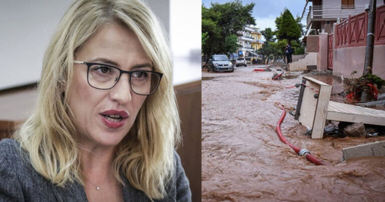 Δούρου για τα αντιπλημμυρικά έργα: «Ηταν αθωράκιστη η Αττική ήρθε και η κλιματική αλλαγή»