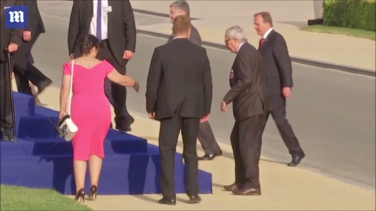 Ο Γιούνκερ παραπατάει μεθυσμένος στη Σύνοδο του ΝΑΤΟ