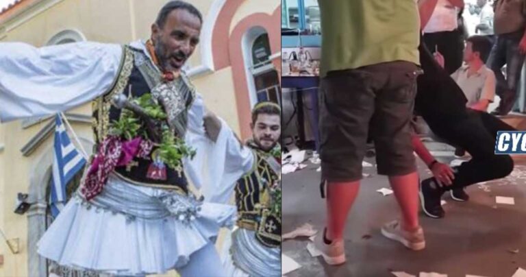 O Νίκος Αλιάγας ντύθηκε τσολιάς και χόρεψε τσάμικο στην Αμοργό