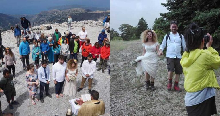 Δύο Έλληνες παντρεύτηκαν στην κορυφή του Ταΰγετου με μπουφάν και μπότες στα 2.500 μέτρα